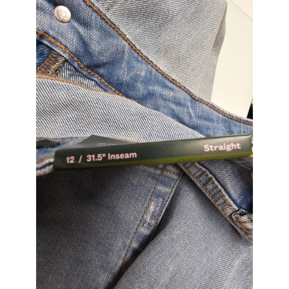 Wild Fable Womens Low-Rise Straight Leg Jeans Light Wash EasyRigid Blue Size 12 - Picture 5 of 10